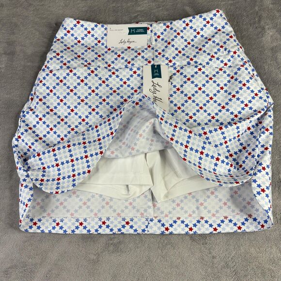 Lady Hagen Skort Womens Small Red Blue Star Multi Plaid Tummy Control Golf - Picture 2 of 12